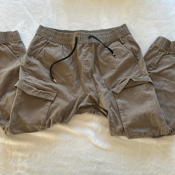 3/$30 Italy Morn Cargo Joggers Men Khaki Casual, Large - Picture 5 of 11